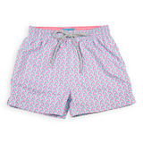 Boy's Cyclist Liner Swim Trunks - Swirl Print