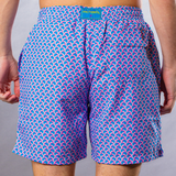 Men's Cyclist Liner Swim Trunks - Swirl Print