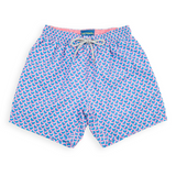 Boy's Cyclist Liner Swim Trunks - Swirl Print