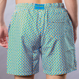 Men's Cyclist Liner Swim Trunks - Swirl Print