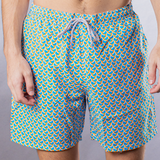Men's Cyclist Liner Swim Trunks - Swirl Print