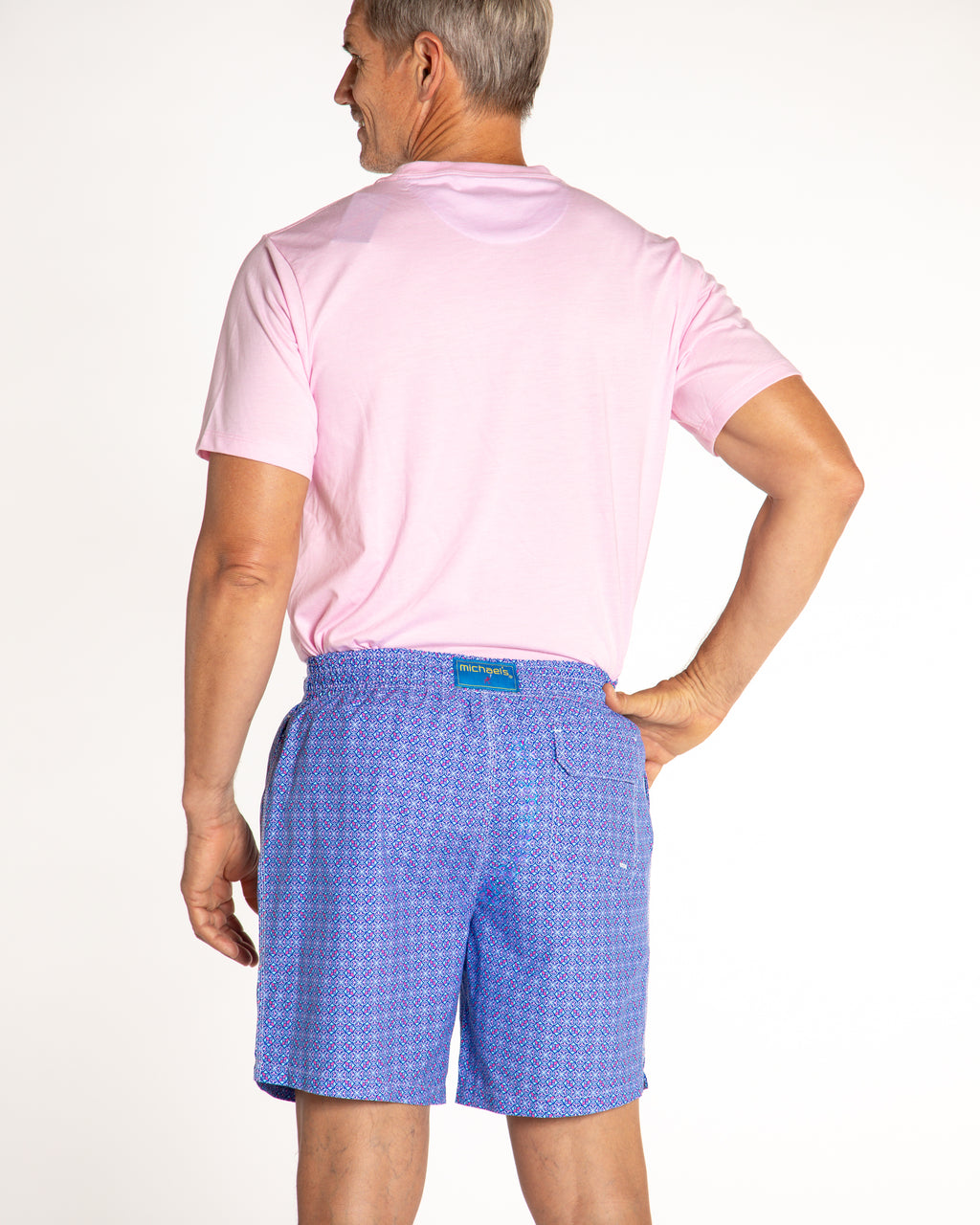 Men's Mesh Liner Swim Trunks - Tiles Purple