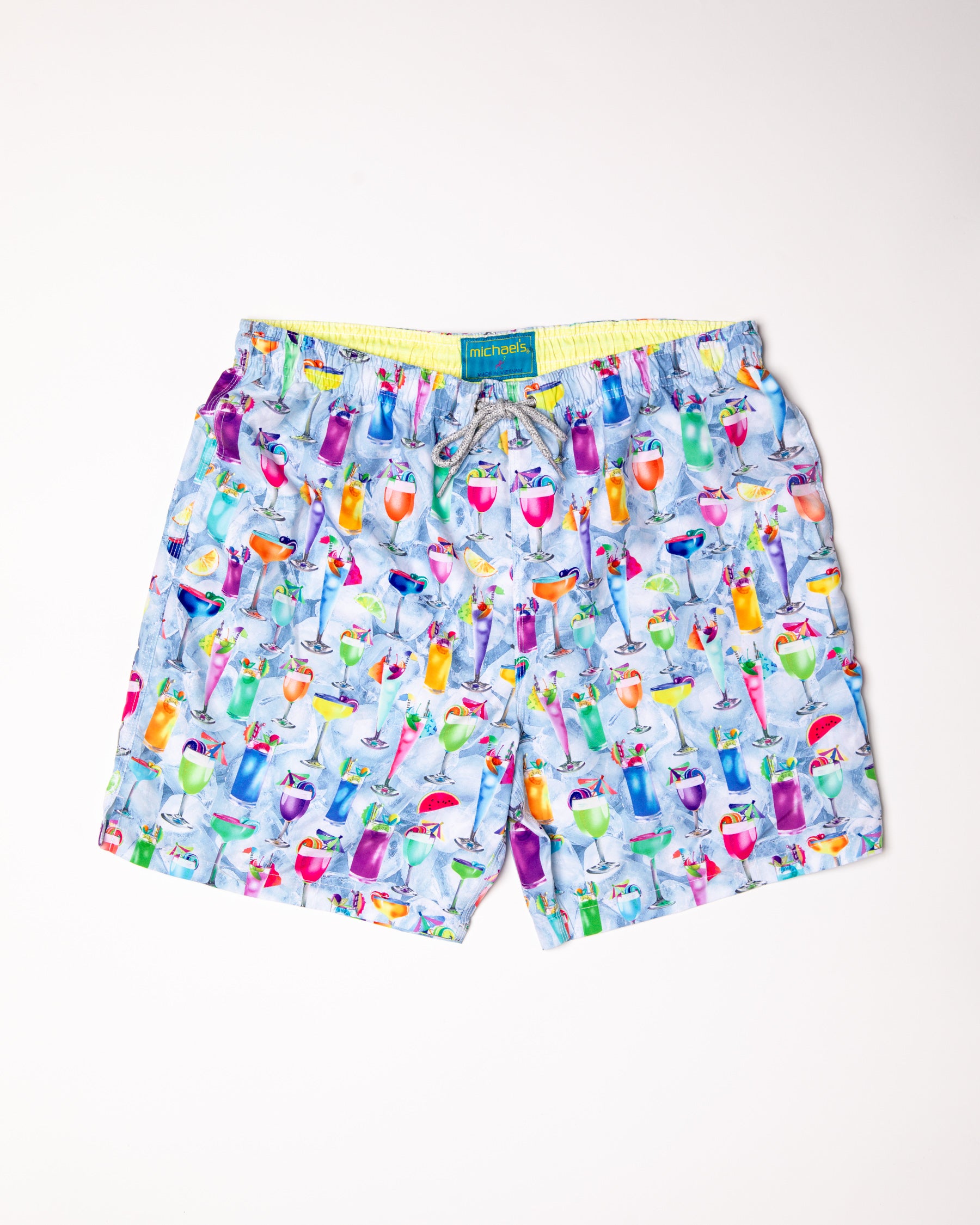 Men's Cyclist Liner Swim Trunks - Tropical Treats Multicolored