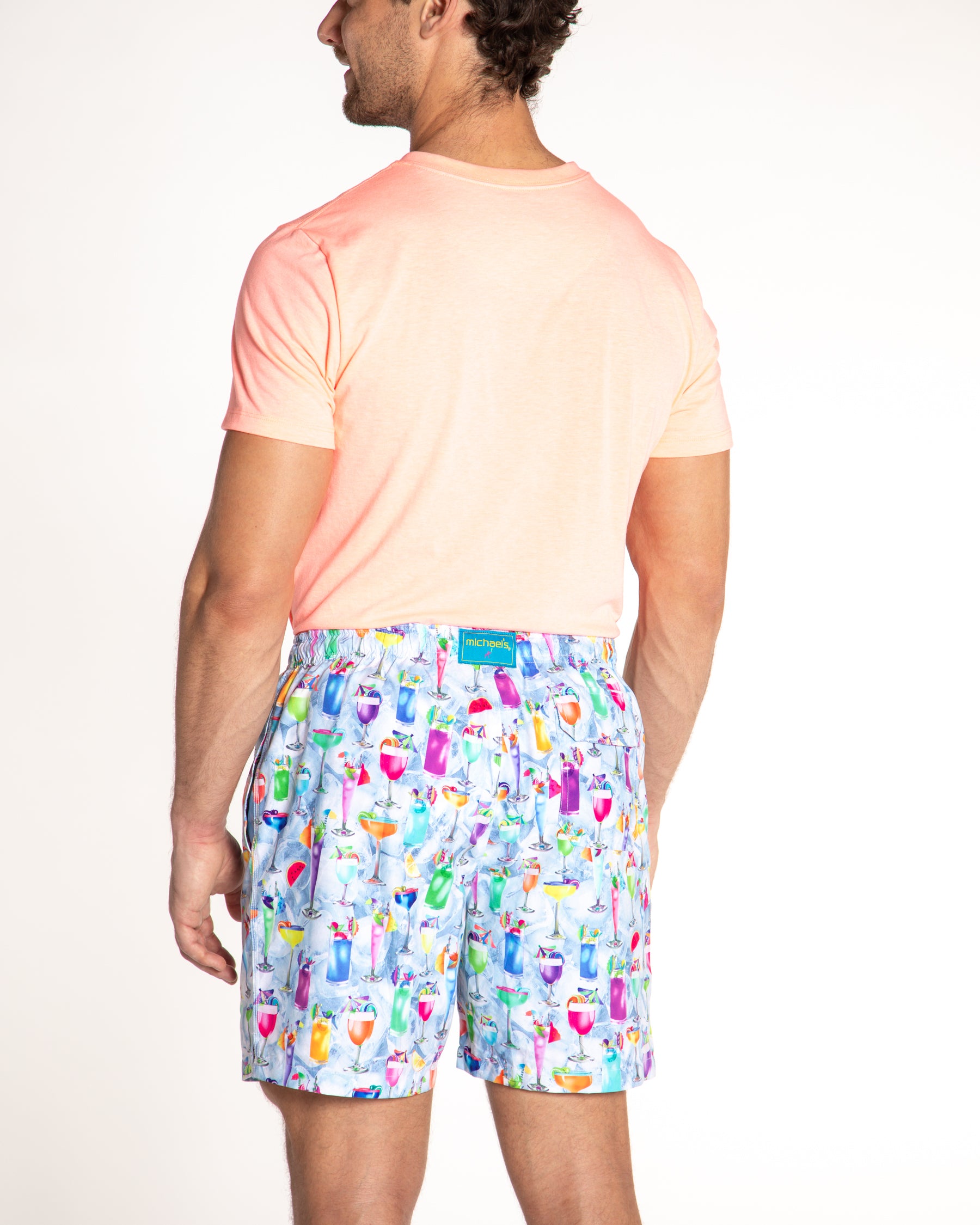 Men's Cyclist Liner Swim Trunks - Tropical Treats Multicolored