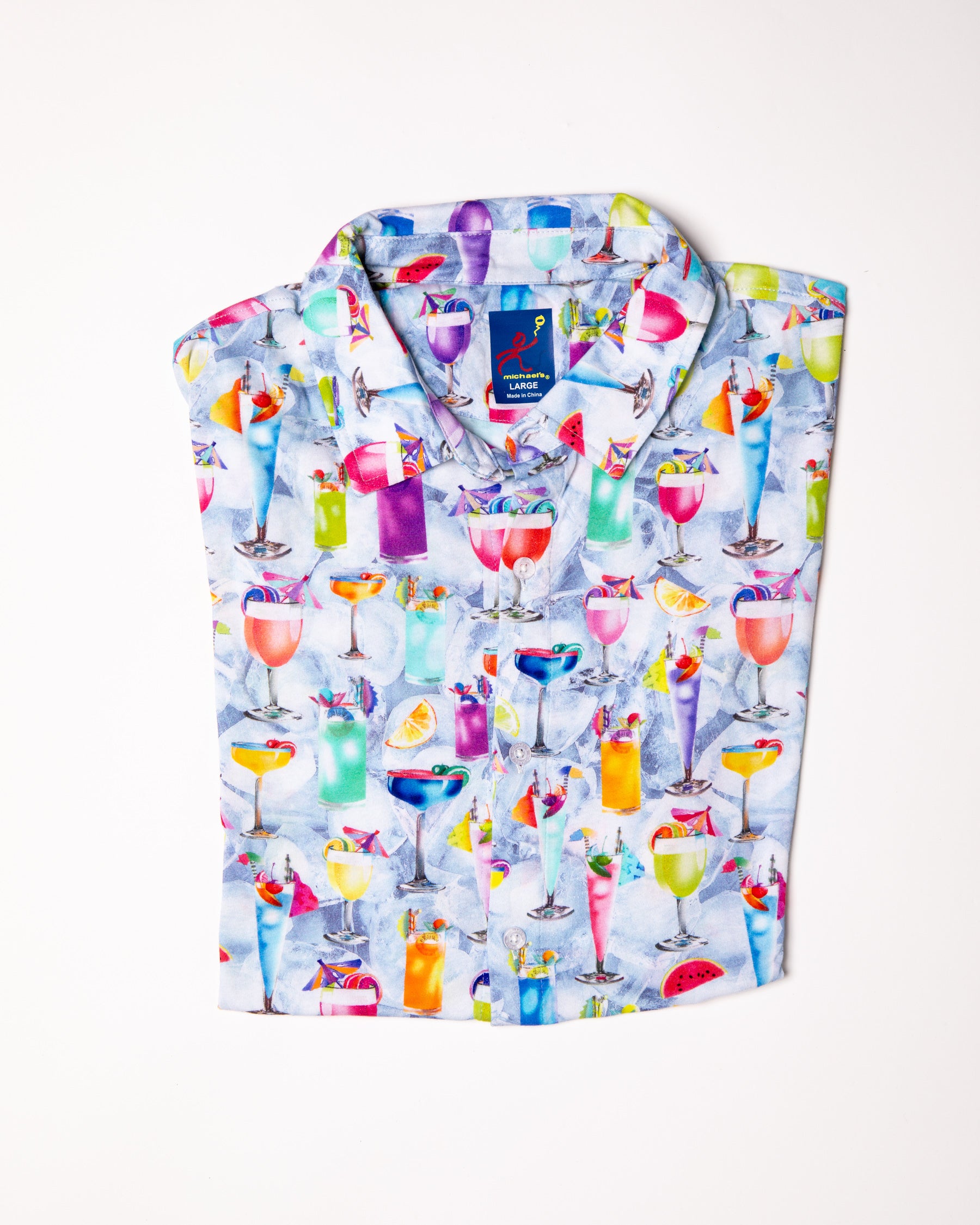 Men's Printed Pima Cotton Short Sleeve Shirt - Tropical Treats Multicolored