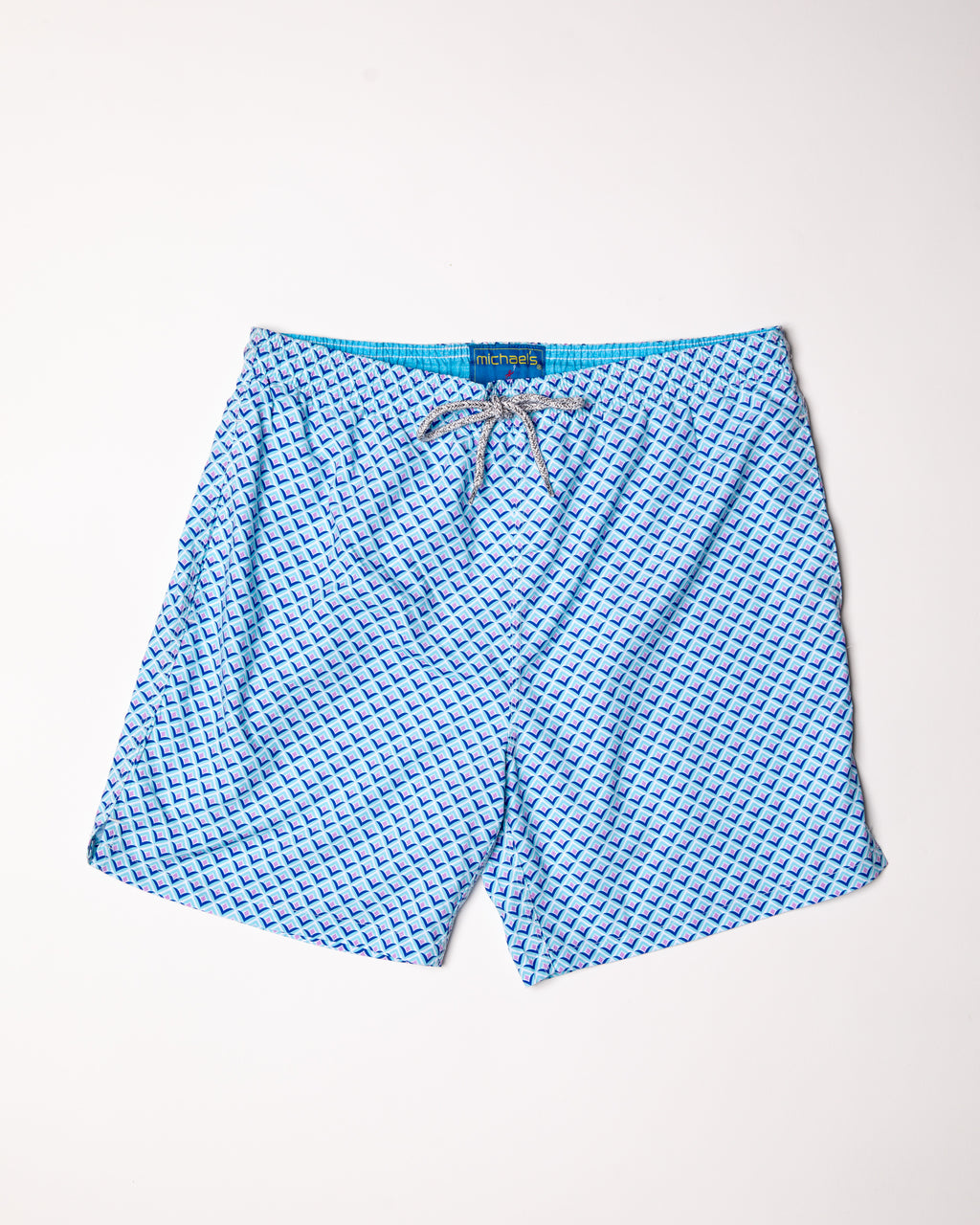 Men's Mesh Liner Swim Trunks - Tulips Aqua/Lavender