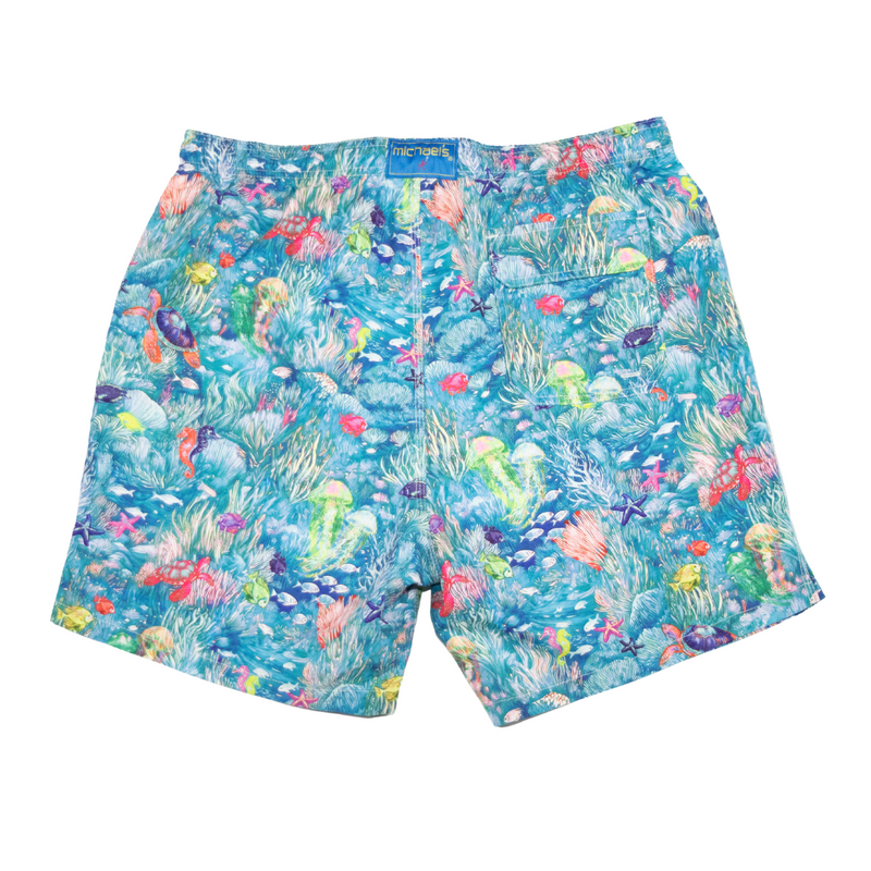 Men's Cyclist Liner Swim Trunks - Under The Sea