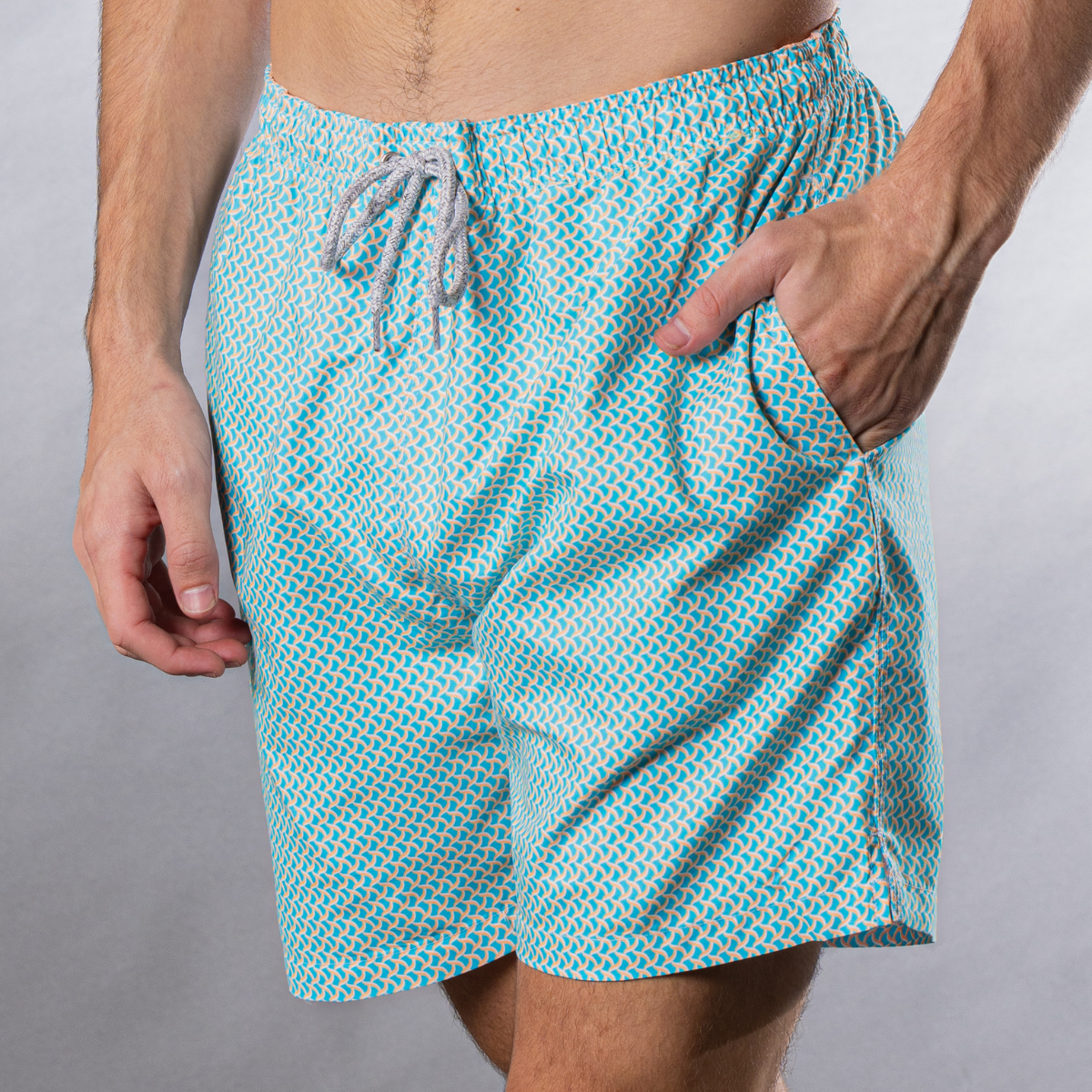 Men's Swim Trunks - Wave Print