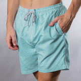 Men's Cyclist Liner Swim Trunks - Wave Print