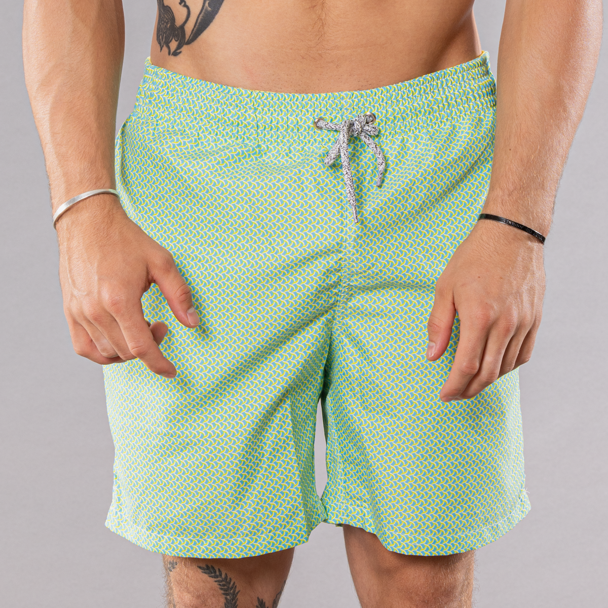 Men's Swim Trunks - Wave Print