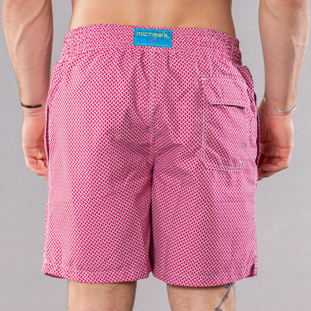 Men's Cyclist Liner Swim Trunks - Wave Print
