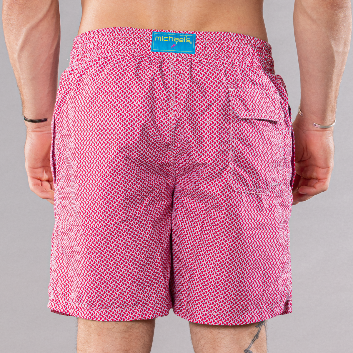 Men's Cyclist Liner Swim Trunks - Wave Print