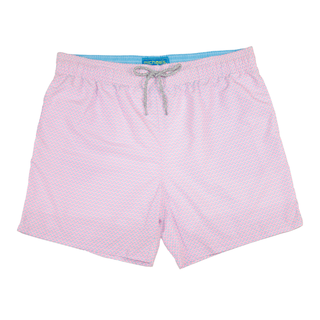 Men's Cyclist Liner Swim Trunks - Wave Print