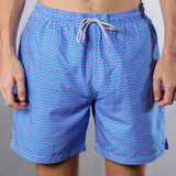 Men's Cyclist Liner Swim Trunks - Wave Print