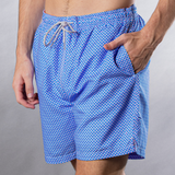Men's Cyclist Liner Swim Trunks - Wave Print