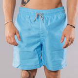 Men's Cyclist Liner Swim Trunks - Wave Print