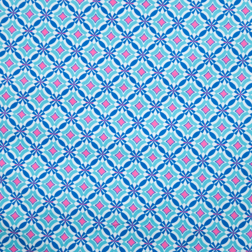 Men's Cyclist Liner Swim Trunks - Windmills Turquoise/Coral