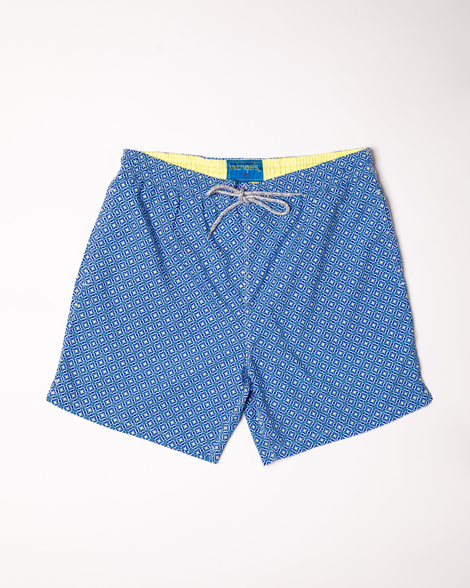 Men's Mesh Liner Swim Trunks - Windmills Navy/Yellow