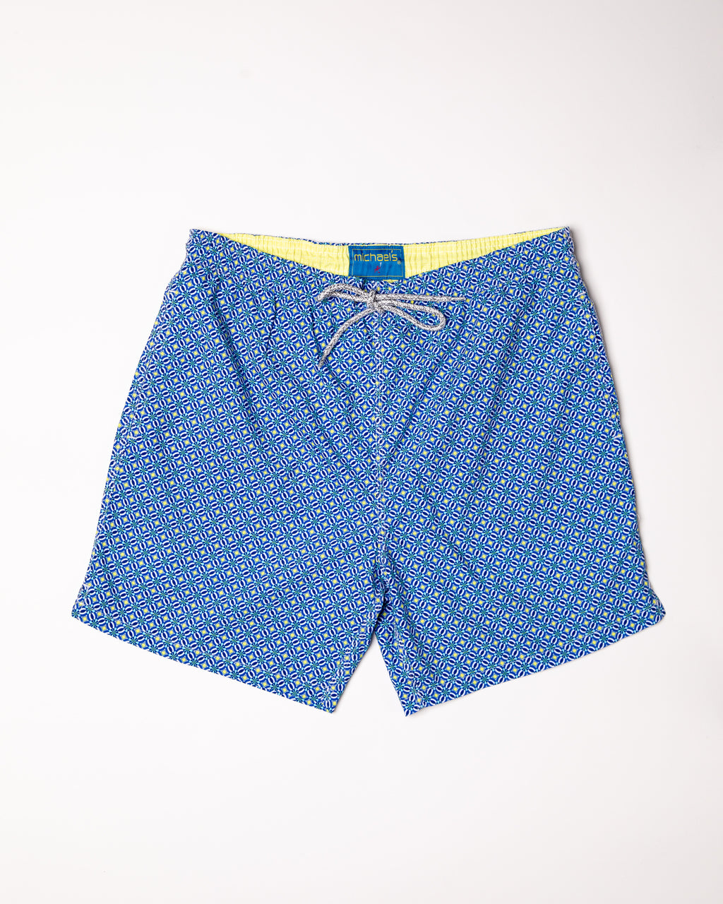 Men's Cyclist LIner Swim Trunks - Windmills Navy/Yellow