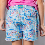 Boy's Cyclist Liner Swim Trunks - Santorini Multicolored