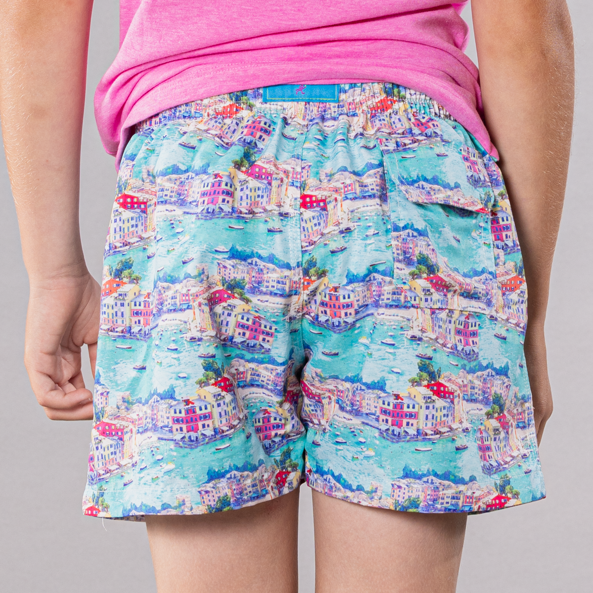 Boy's Cyclist Liner Swim Trunks - Portofino Multicolored