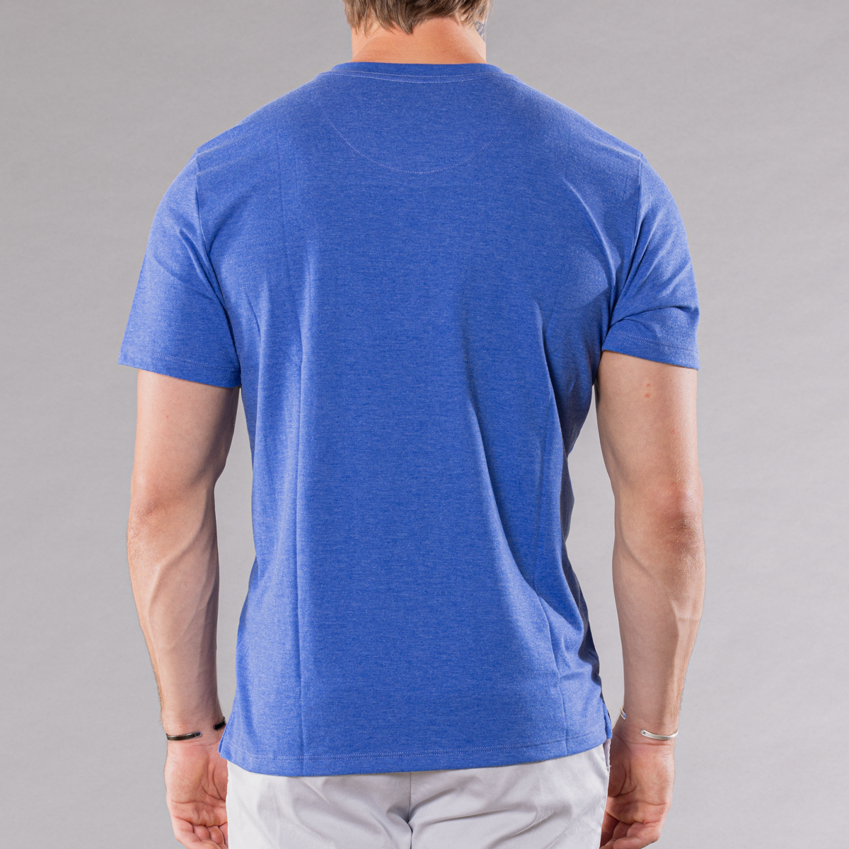Men's Solid Crew Neck T-Shirt - Navy/Heather