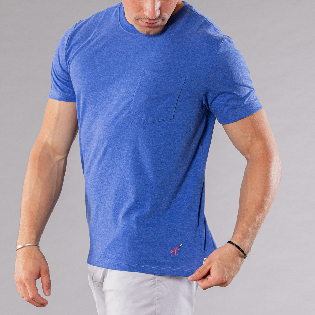 Men's Solid Crew Neck T-Shirt - Navy/Heather