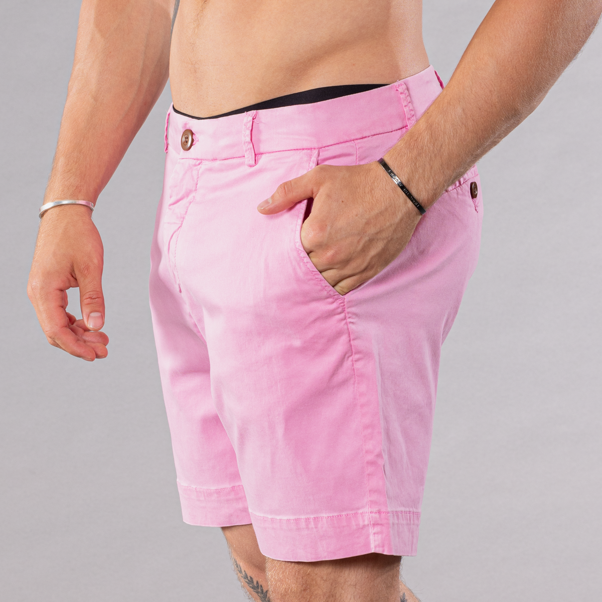 Men&#39;s pima cotton/stretch shorts in magenta