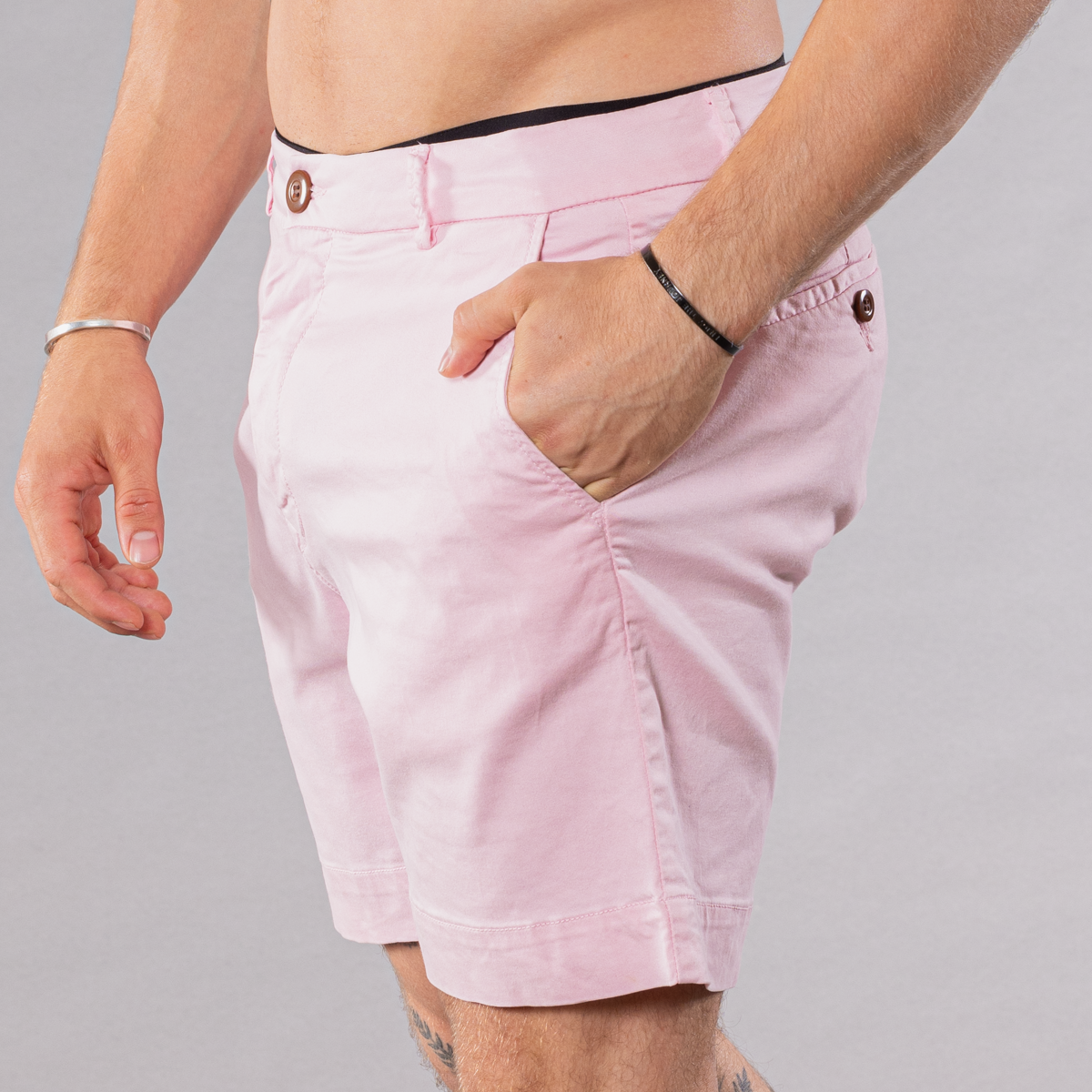 Men&#39;s pima cotton/stretch shorts in pink