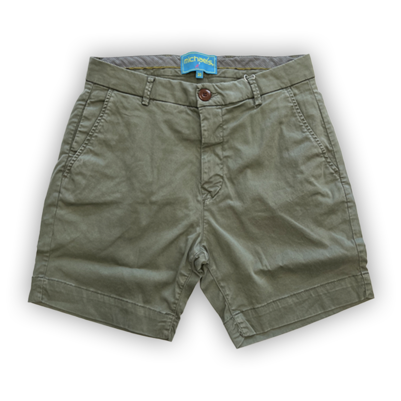 Men&#39;s pima cotton/stretch shorts in sage green
