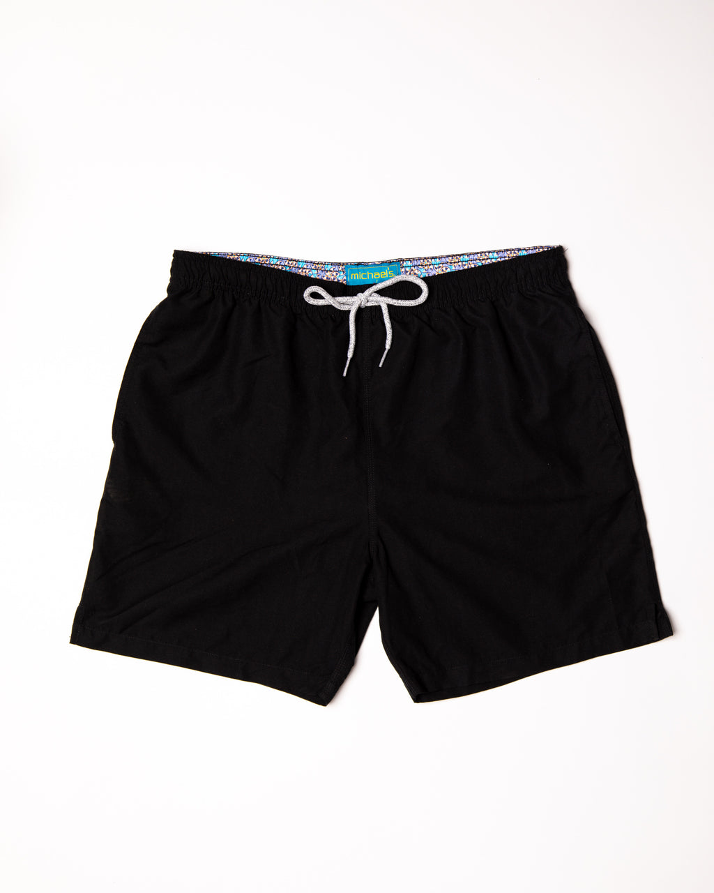Men's Cyclist Liner Swim Trunks - Solid Linen Black