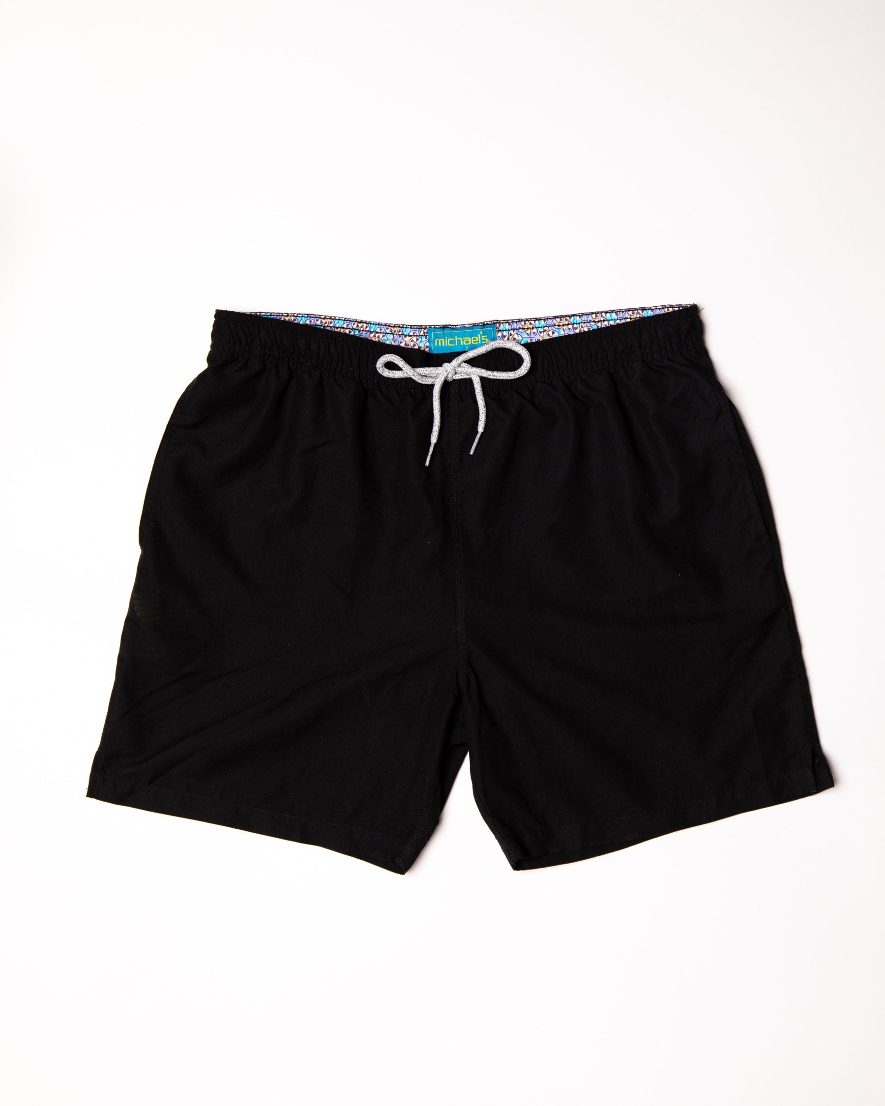 Men's Cyclist Liner Swim Trunks - Solid Linen Black