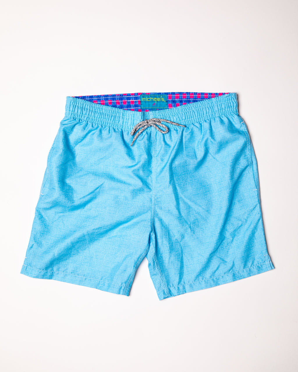 Men's Mesh Liner Swim Trunks - Solid Linen Turquoise