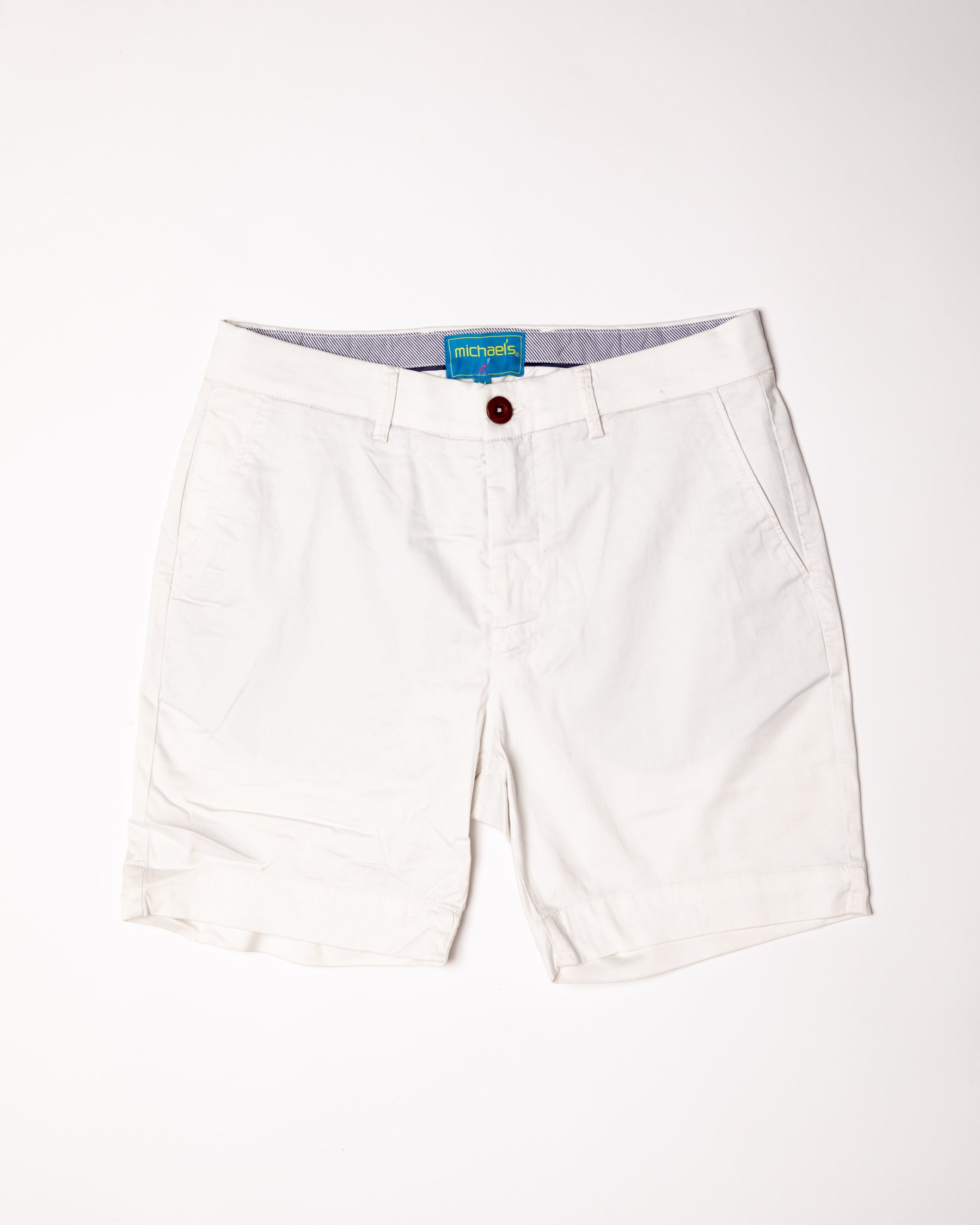 Solid Pima Cotton Stretch Short - White