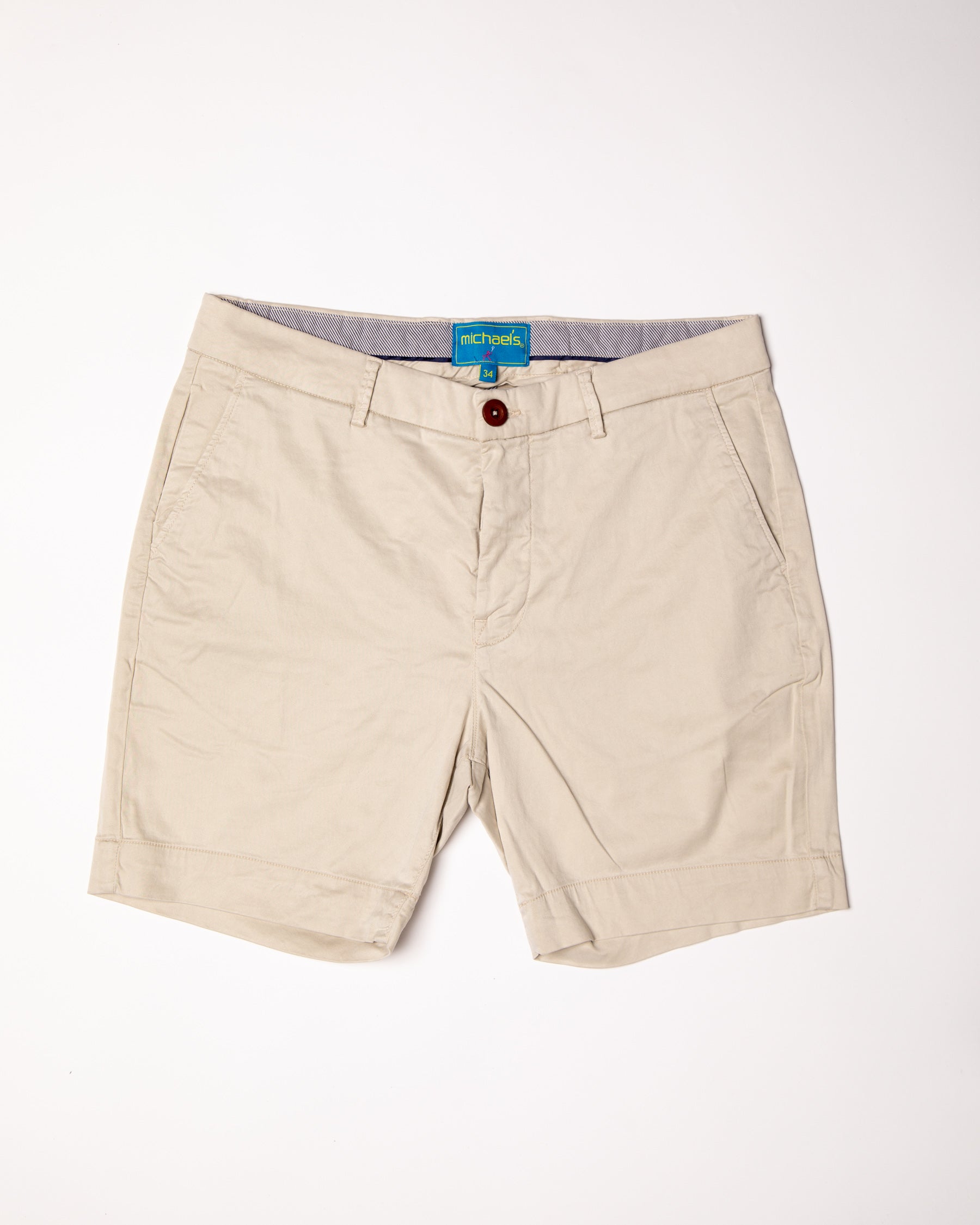 Solid Pima Cotton Stretch Short - Stone
