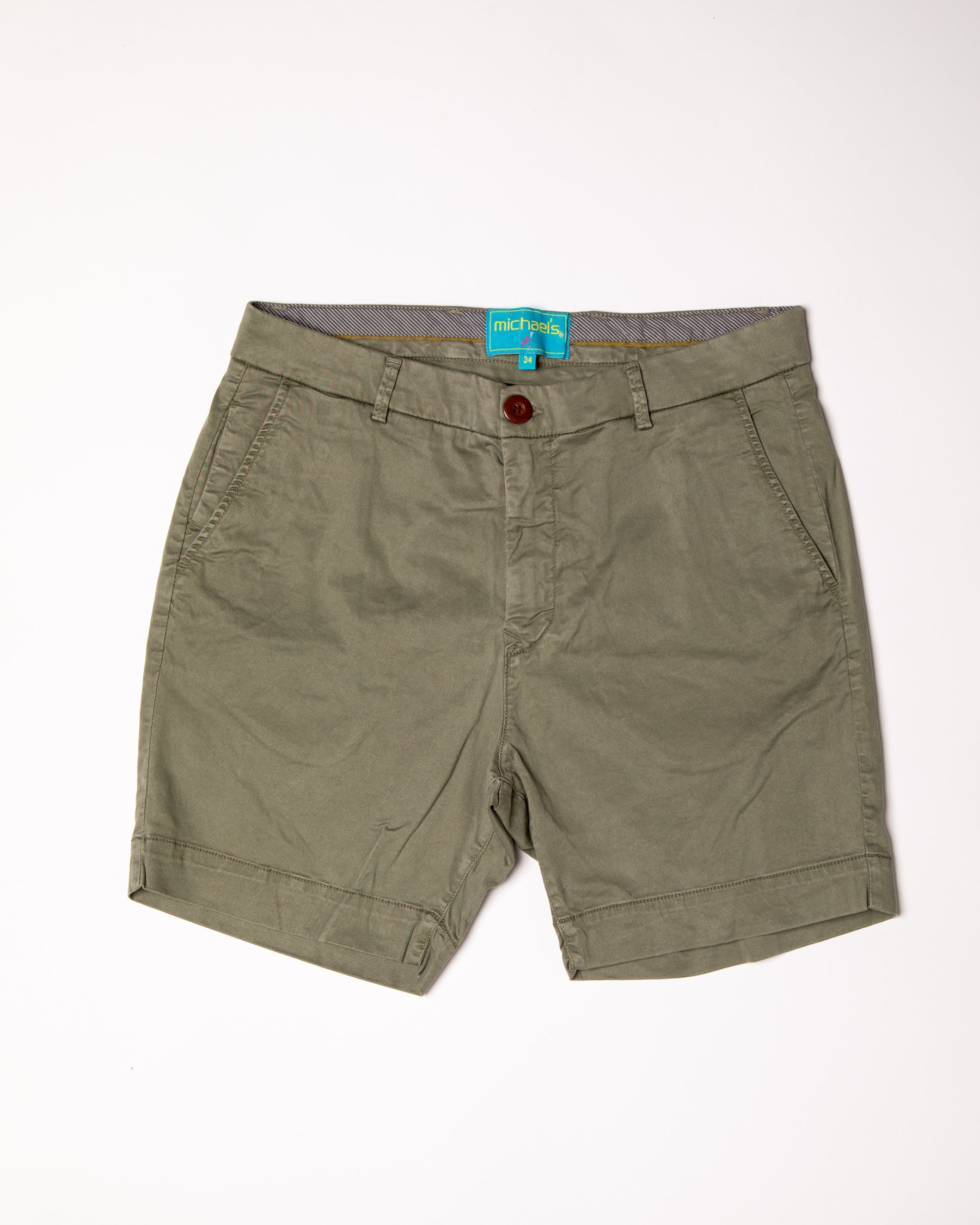 Solid Pima Cotton Stretch Short - Khaki