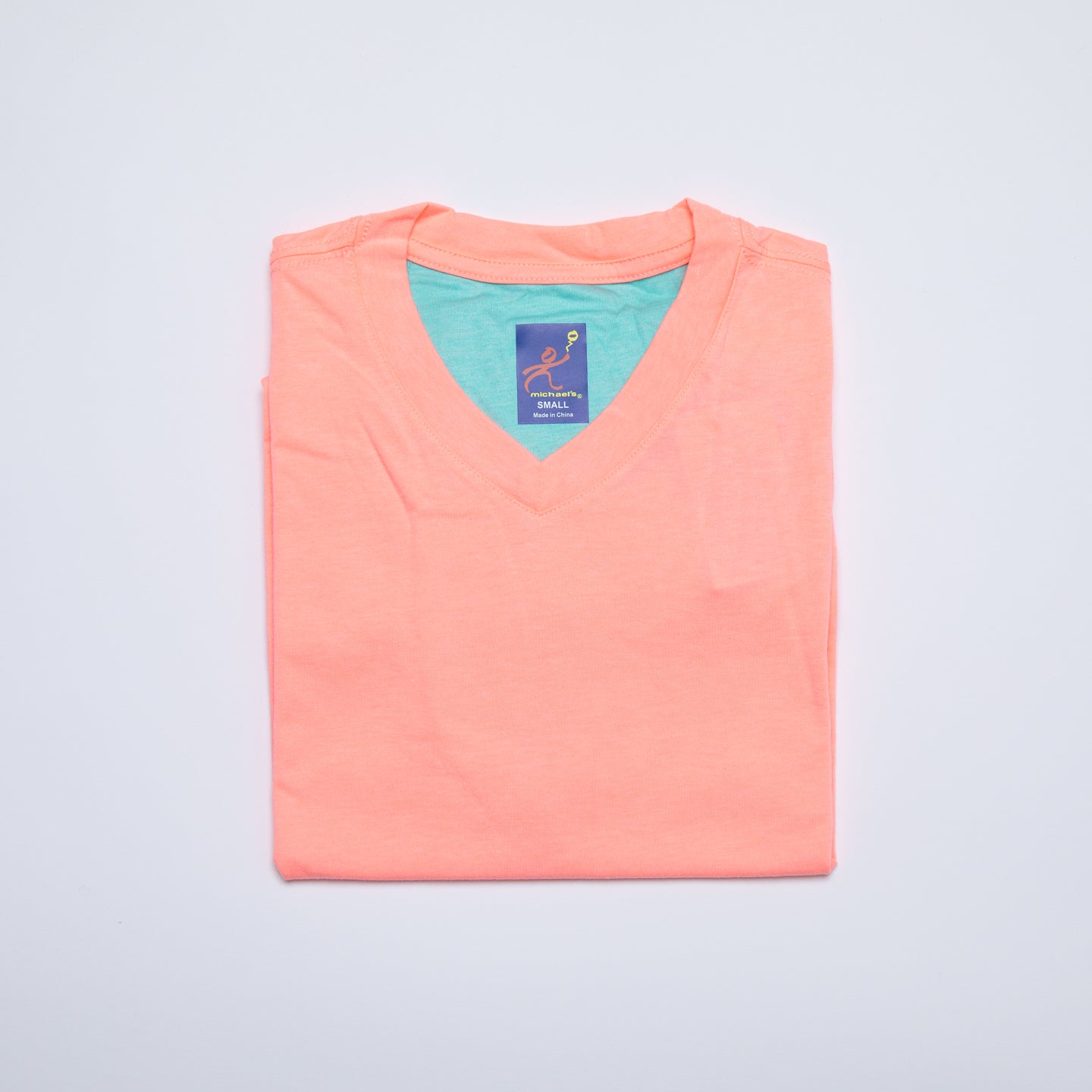 Men's Solid V-Neck T Shirt - Coral Heather
