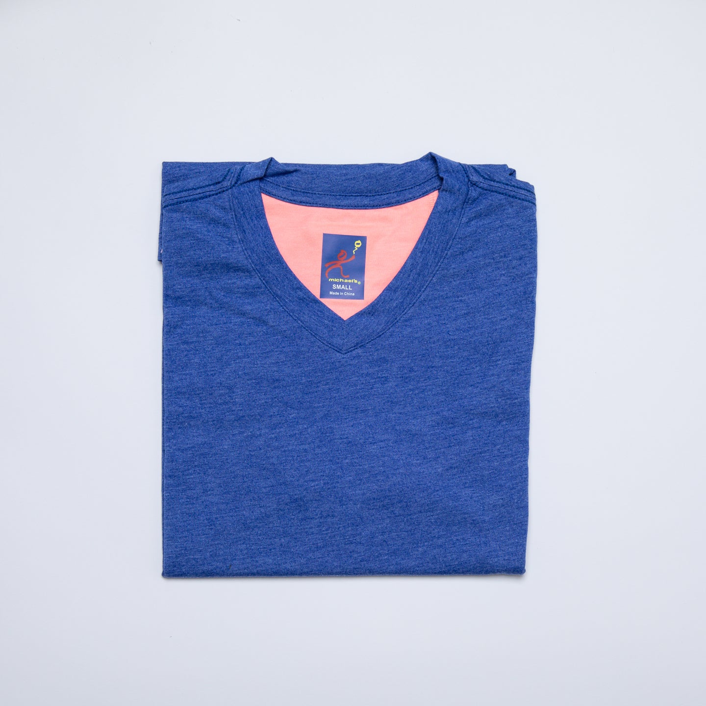 Men's Solid V-Neck T Shirt - Navy/Heather