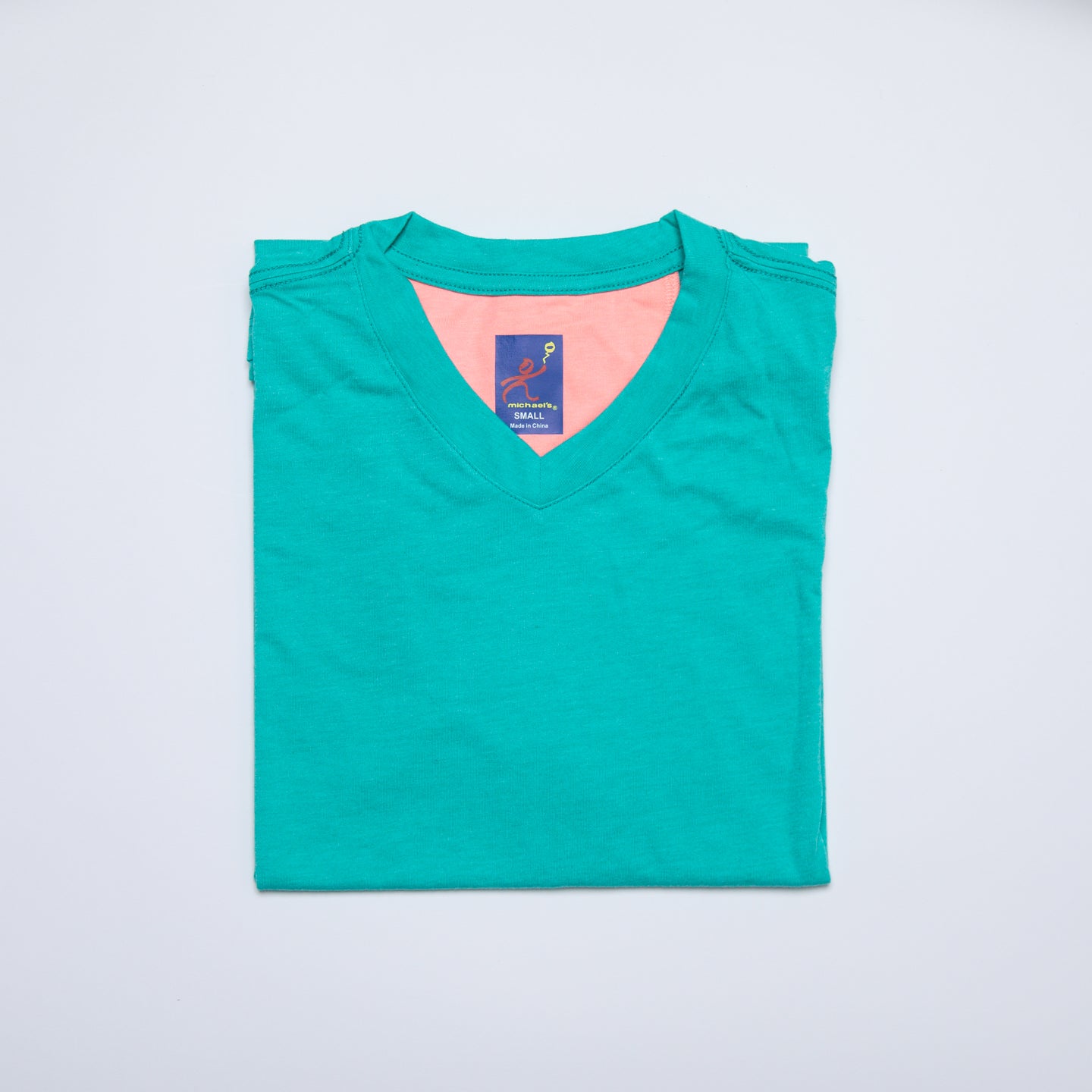 Men's Solid V-Neck T Shirt - Teal