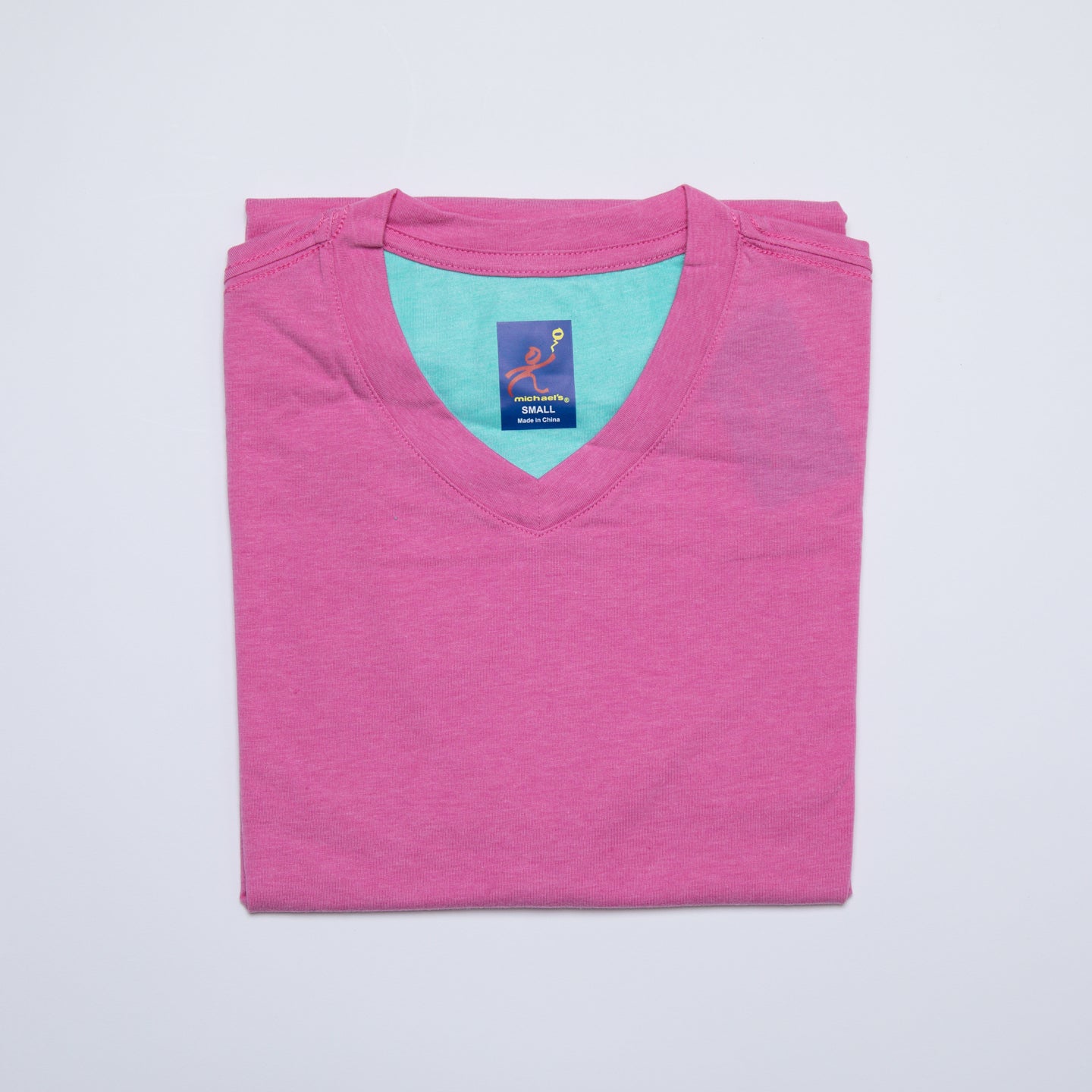 Men's Solid V-Neck T Shirt - Magenta