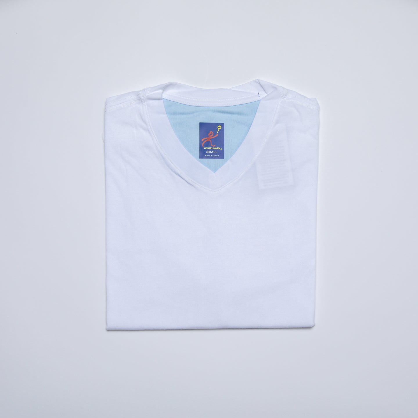 Men's Solid V-Neck T Shirt - White