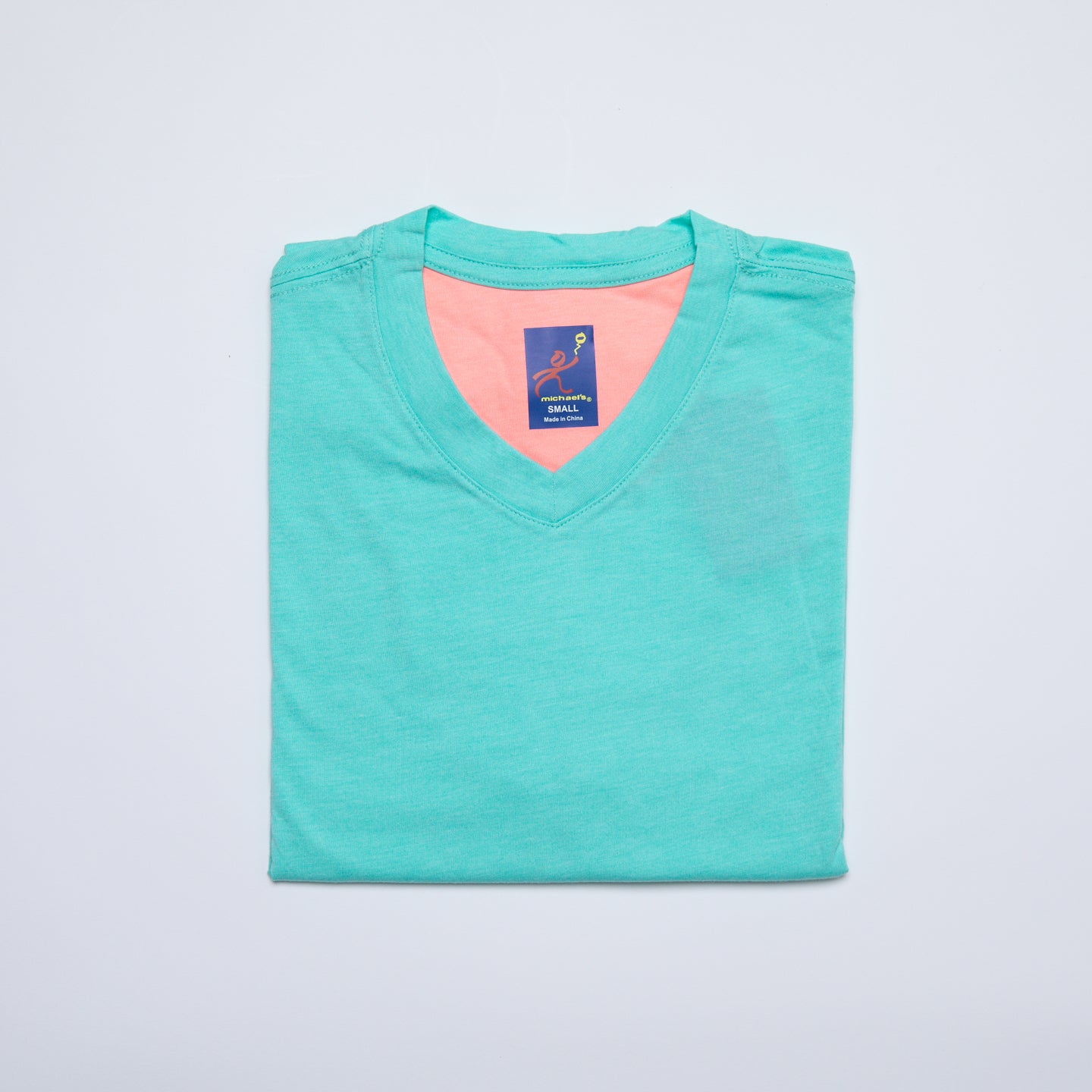 Men's Solid V-Neck T Shirt - Aqua