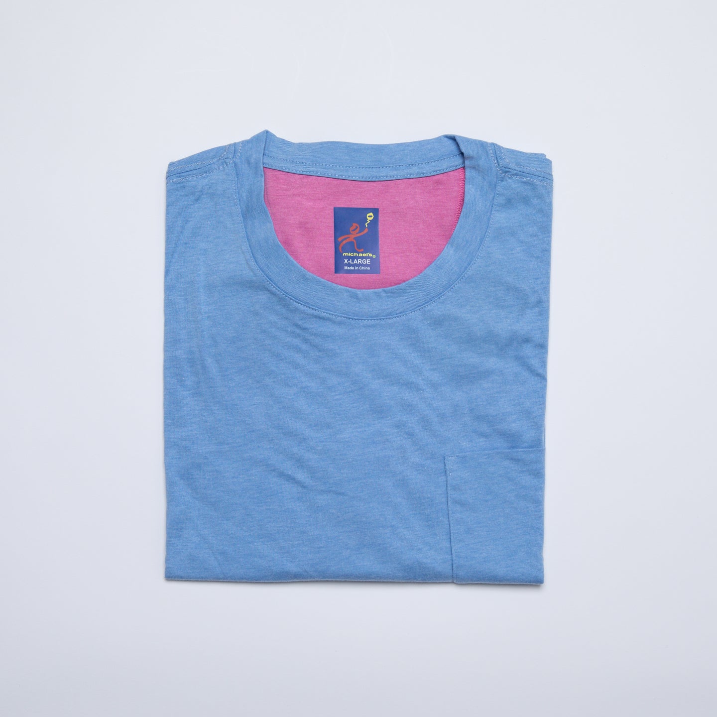 Men's Solid Crew Neck T-Shirt - Medium Blue