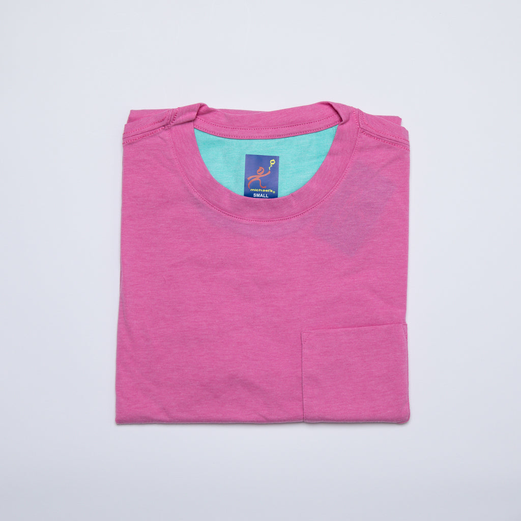 Men's Solid Crew Neck T-Shirt - Magenta