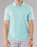 Men's Pima Cotton / Stretch Solid Polo Shirt - Aqua