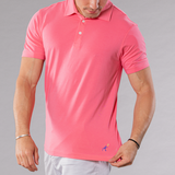 Men's Pima Cotton / Stretch Solid Polo Shirt - Coral