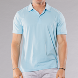 Men's Pima Cotton / Stretch Solid Polo Shirt - Light Blue