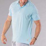 Men's Pima Cotton / Stretch Solid Polo Shirt - Light Blue