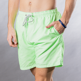 Men's Cyclist Liner Swim Trunks - Solid Linen Green