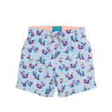 Men's New Sharks Fish Swim Trunks With Cyclist Liner - White